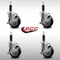 Service Caster 4'' SS Black Poly Swivel 1'' Expanding Stem Caster Set with Brake, 4PK SCC-SSEX20S414-PPUB-BLK-TLB-1-4 - alternate 3